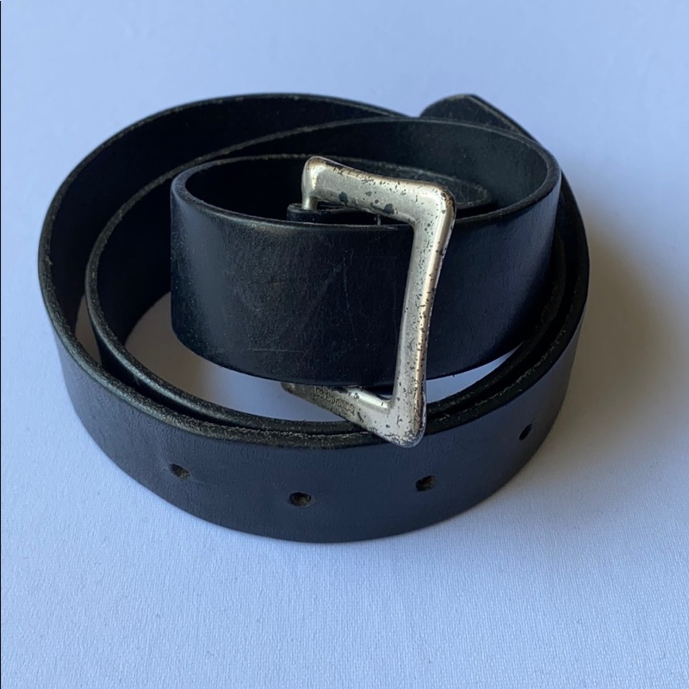 Black leather belt